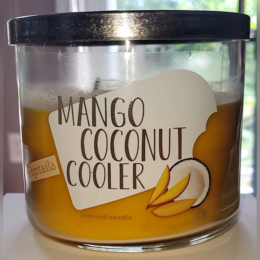 EUC - Bath & Body Works - Mango Coconut Cooler 3-Wick Candle (2015) Discontinued